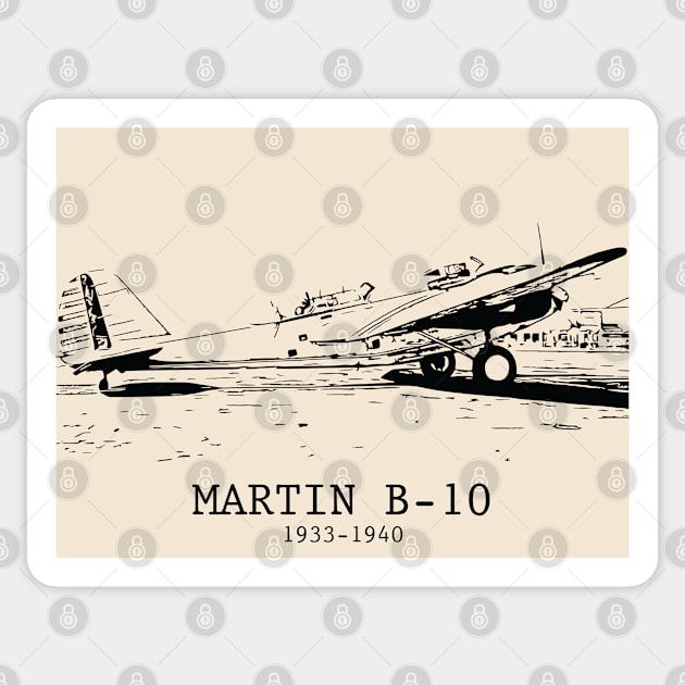 Martin B-10 1933-1940 Monoplane Bomber Sticker by Lakeric